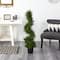 3.75ft. Pre-Lit Spiral Cypress Artificial Potted Tree, Clear LED Lights